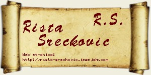 Rista Srećković vizit kartica